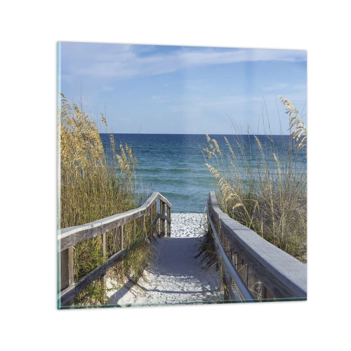 Glastavla - Bild på glas - I solen, i vinden - 70x70 cm
