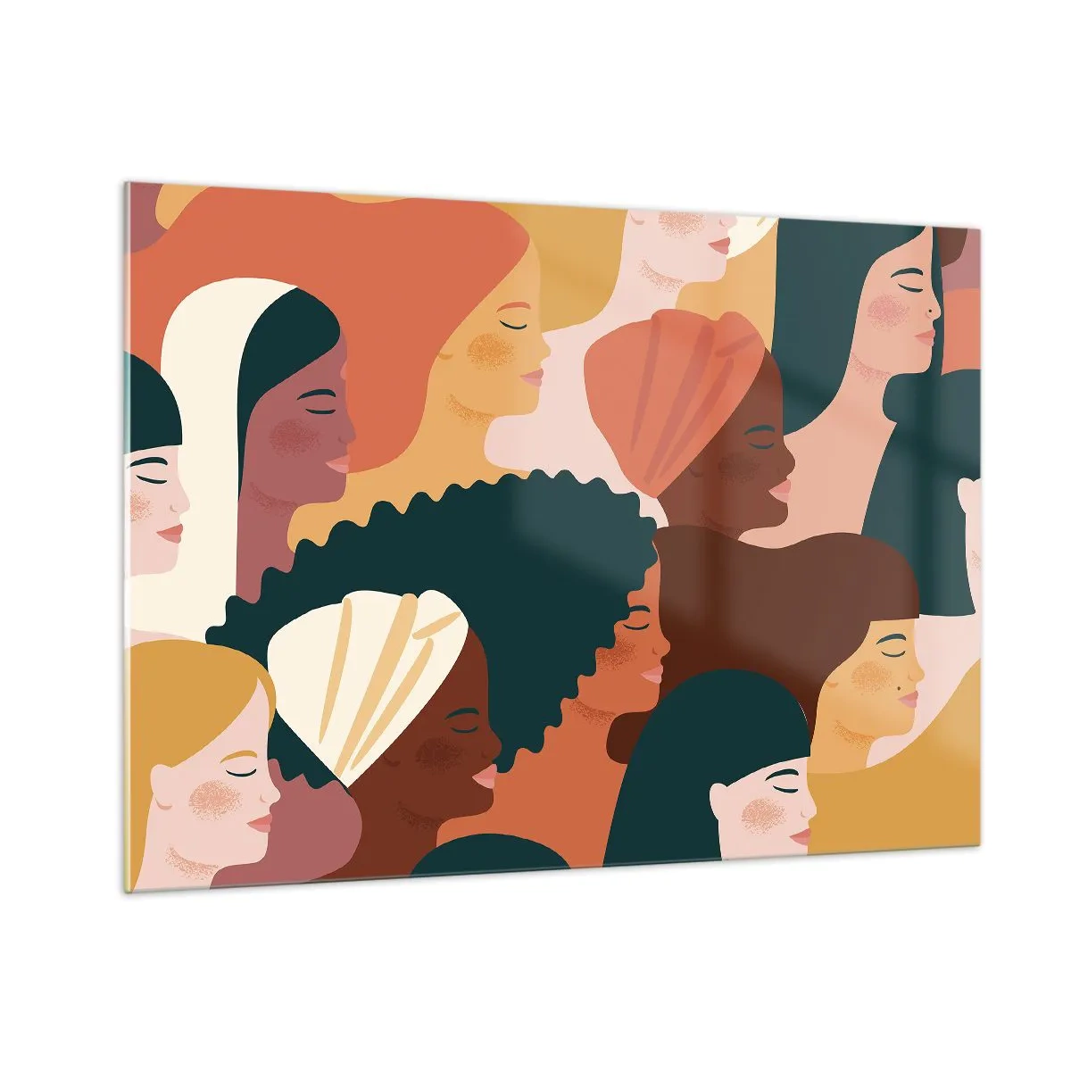 Glastavla - Bild på glas - Endast kvinnlighet - 100x70 cm