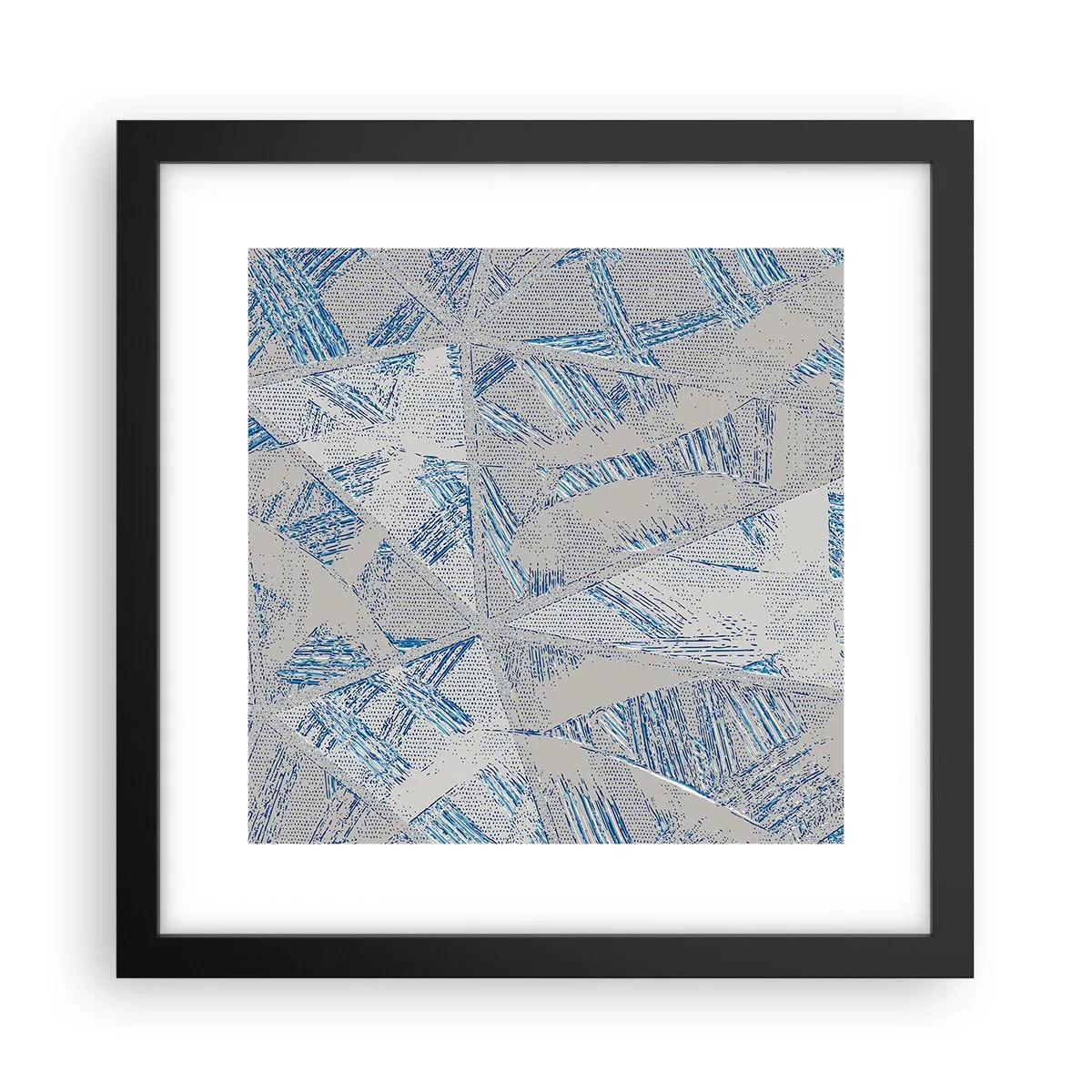 Affisch i svart ram - I en gråblå labyrint - 30x30 cm