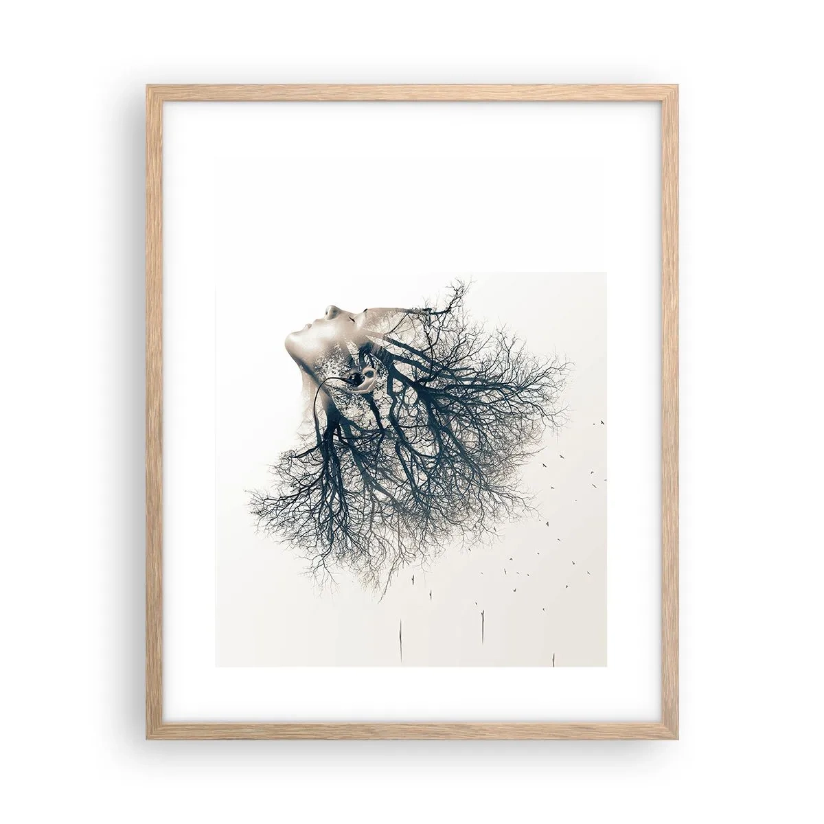 Affisch i ram av ljusek - Lyssnar på trädens viskningar - 40x50 cm