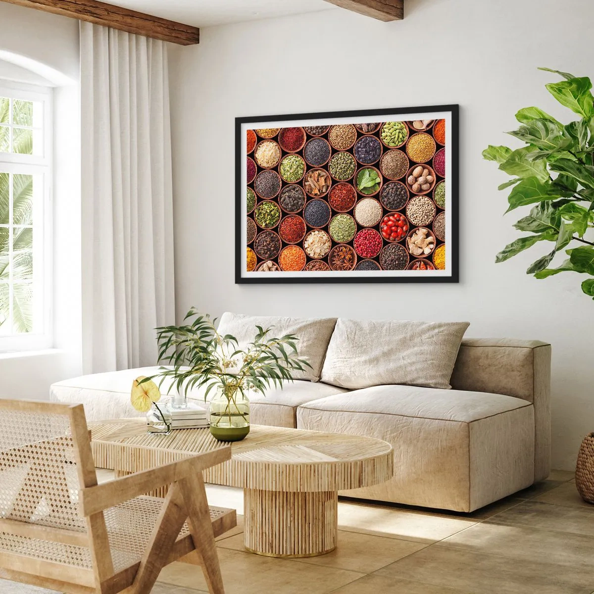 Affisch i svart ram - Världens alla smaker - 91x61 cm