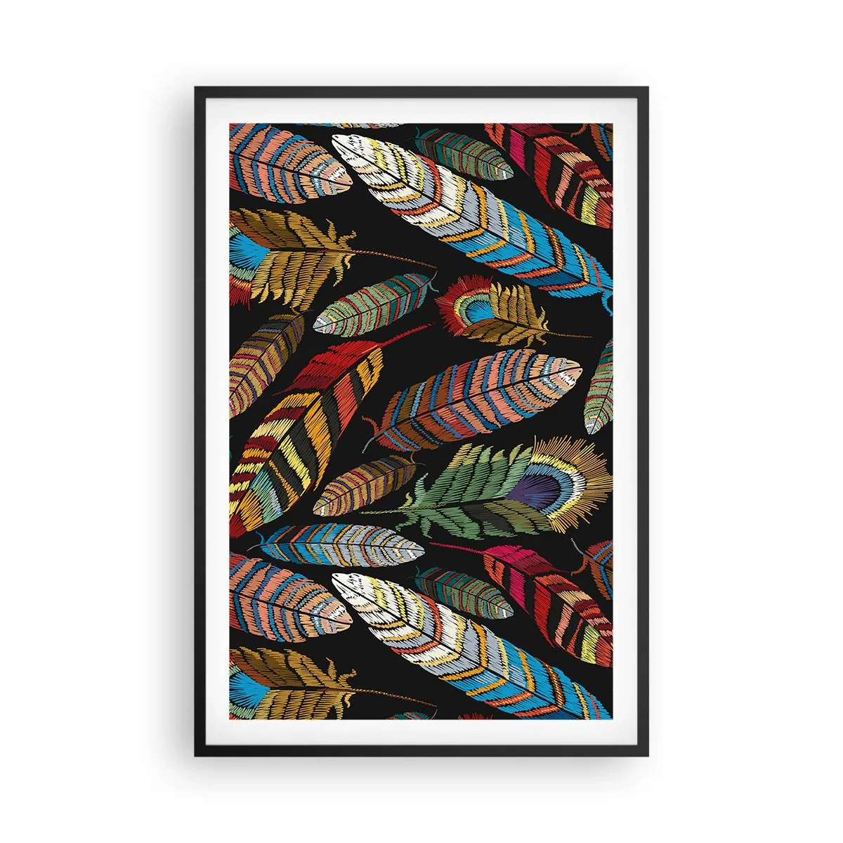 Affisch i svart ram - Fågelkarneval - 61x91 cm