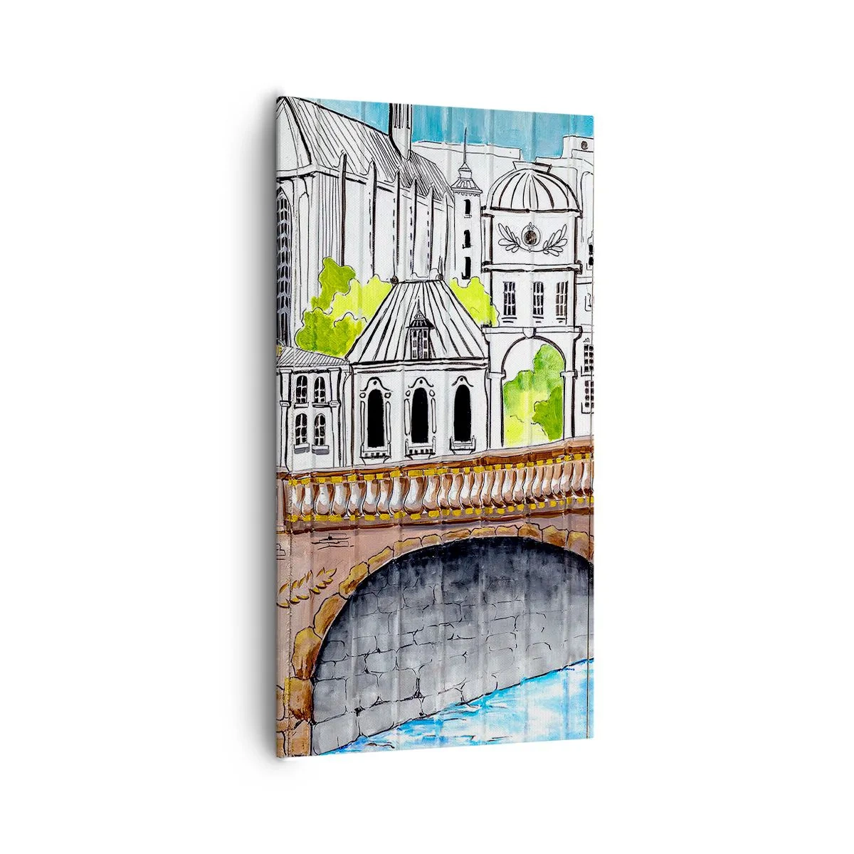 Canvastavla - Bild på duk - Stad som målad - 65x120 cm