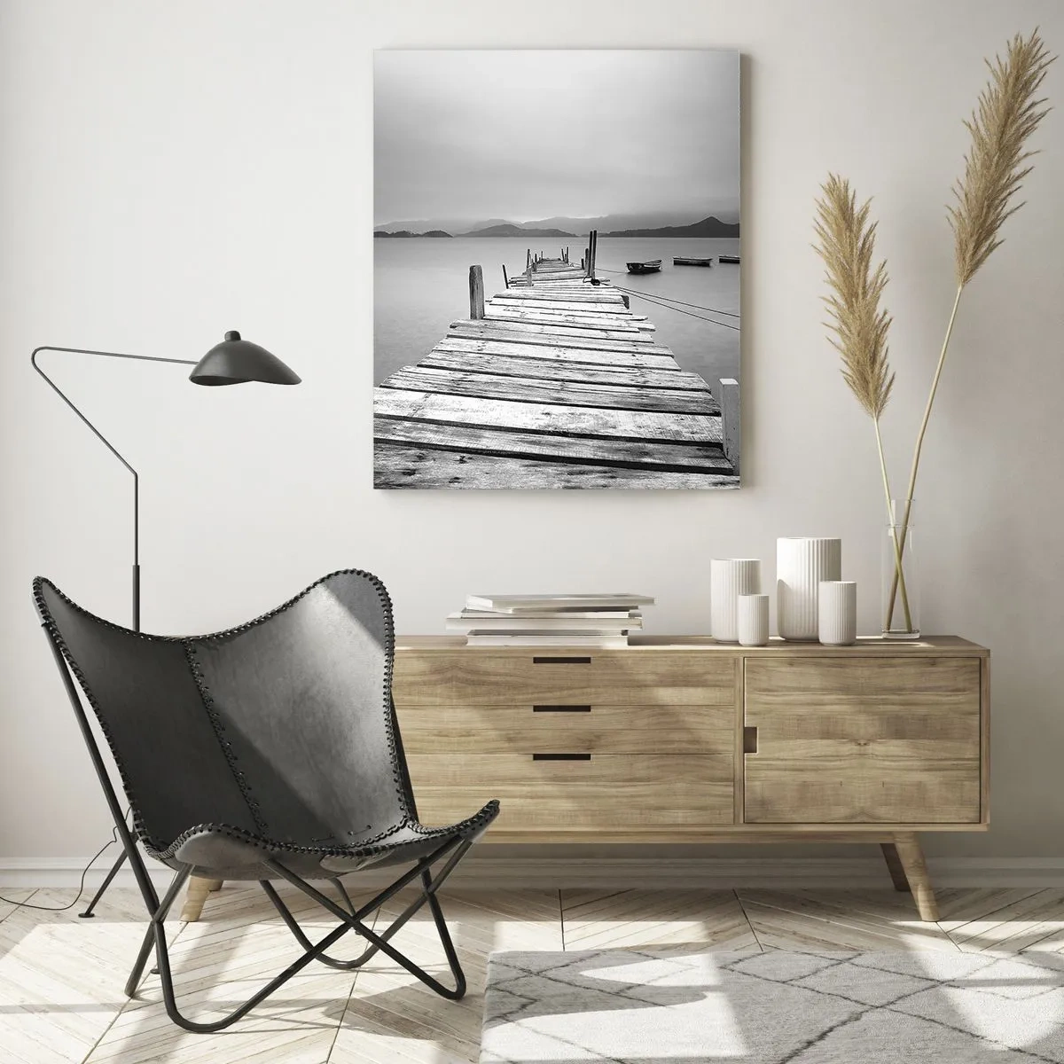 Glastavla - Bild på glas - Bortom bergen och hav - 50x70 cm