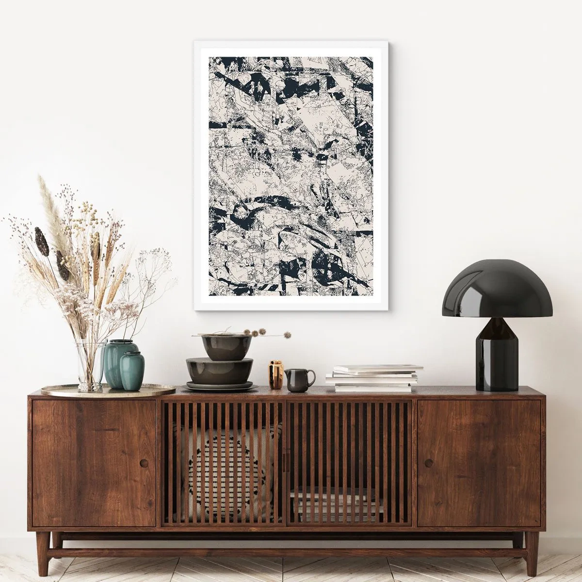 Affisch i vit ram - Motsatsernas interpenetration - 50x70 cm