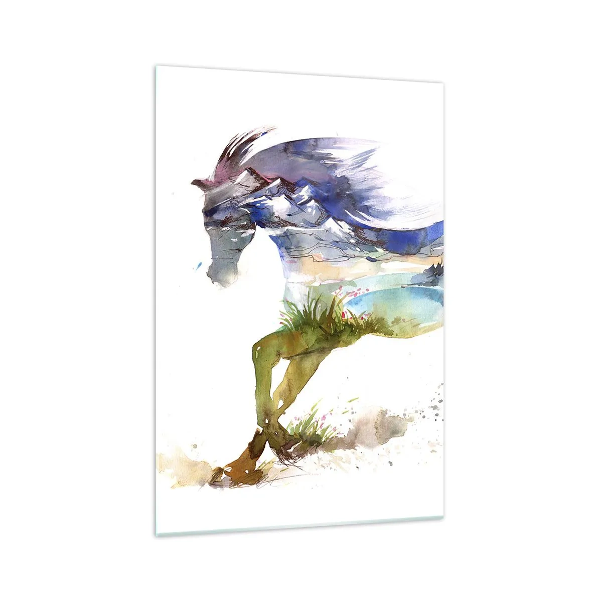 Glastavla - Bild på glas - Från ängen till himlen - 70x100 cm