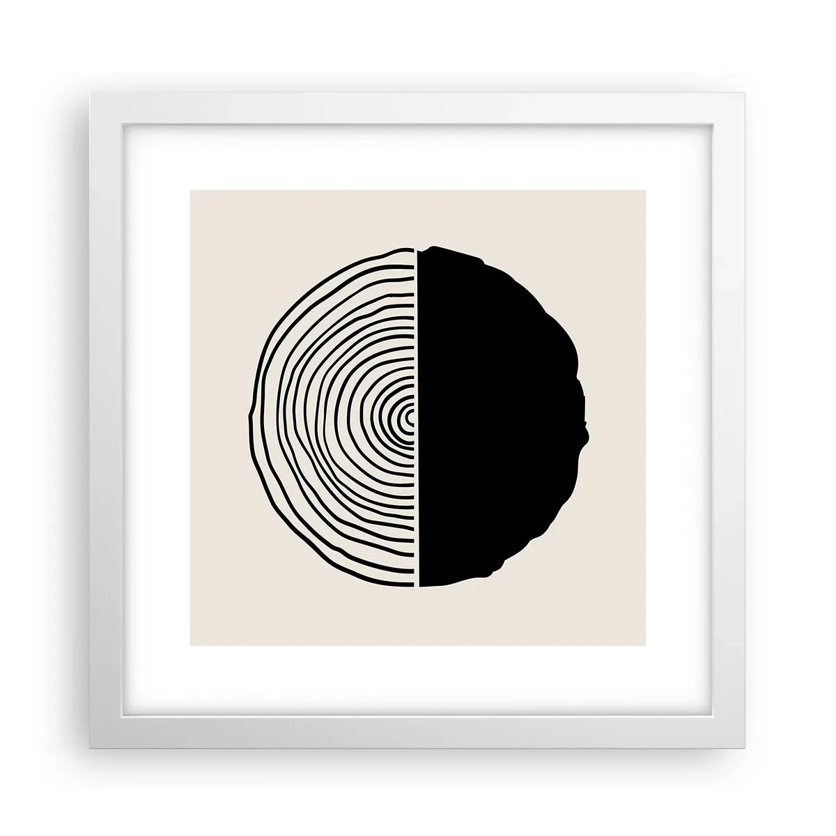 Affisch i vit ram - Hälften hälften - 30x30 cm
