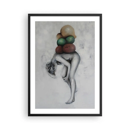 Affisch i svart ram - Livets börda - 50x70cm - Livets börda - Modern väggdekoration för vardagsrum och sovrum ARTTOR