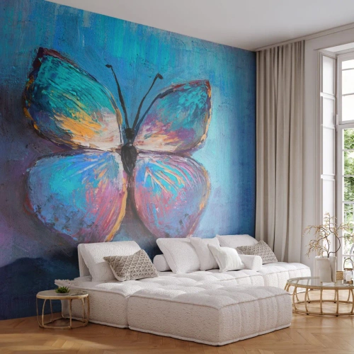 Fototapet Premium Canvas - I full charm - Fjäril, Bit, Målning - 100x70 cm