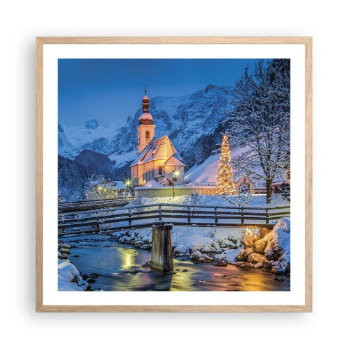 Affisch i ram av ljusek - Julens anda - 60x60 cm