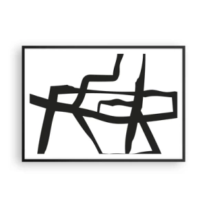 Affisch i svart ram - Svartvit konstruktion - 100x70 cm