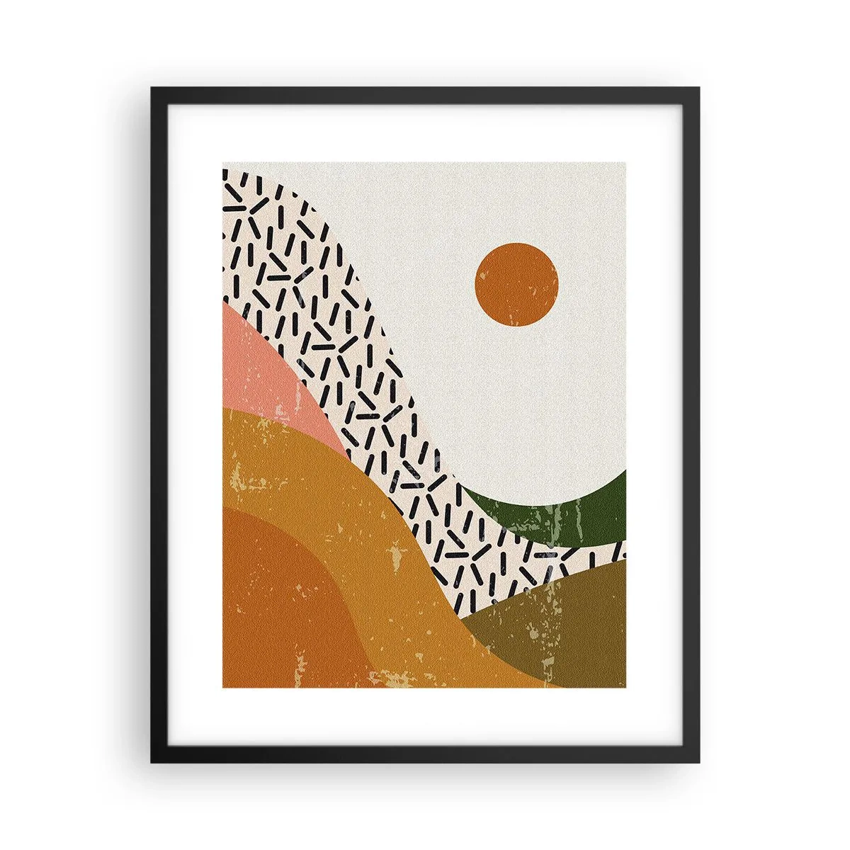 Affisch i svart ram - Solig abstraktion - 40x50 cm