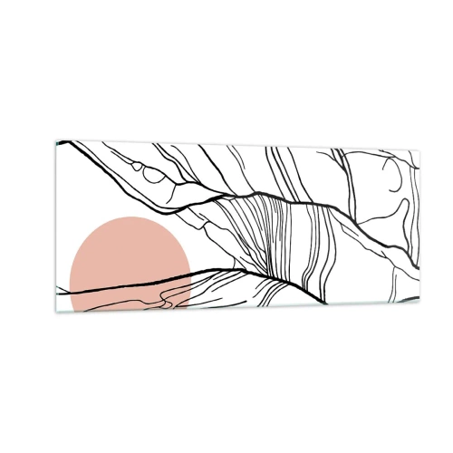 Glastavla - Bild på glas - I grenarnas nät - 100x40 cm