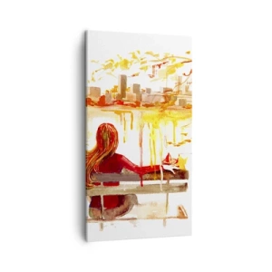 Canvastavla - Bild på duk - En stund för eftertanke - 45x80 cm