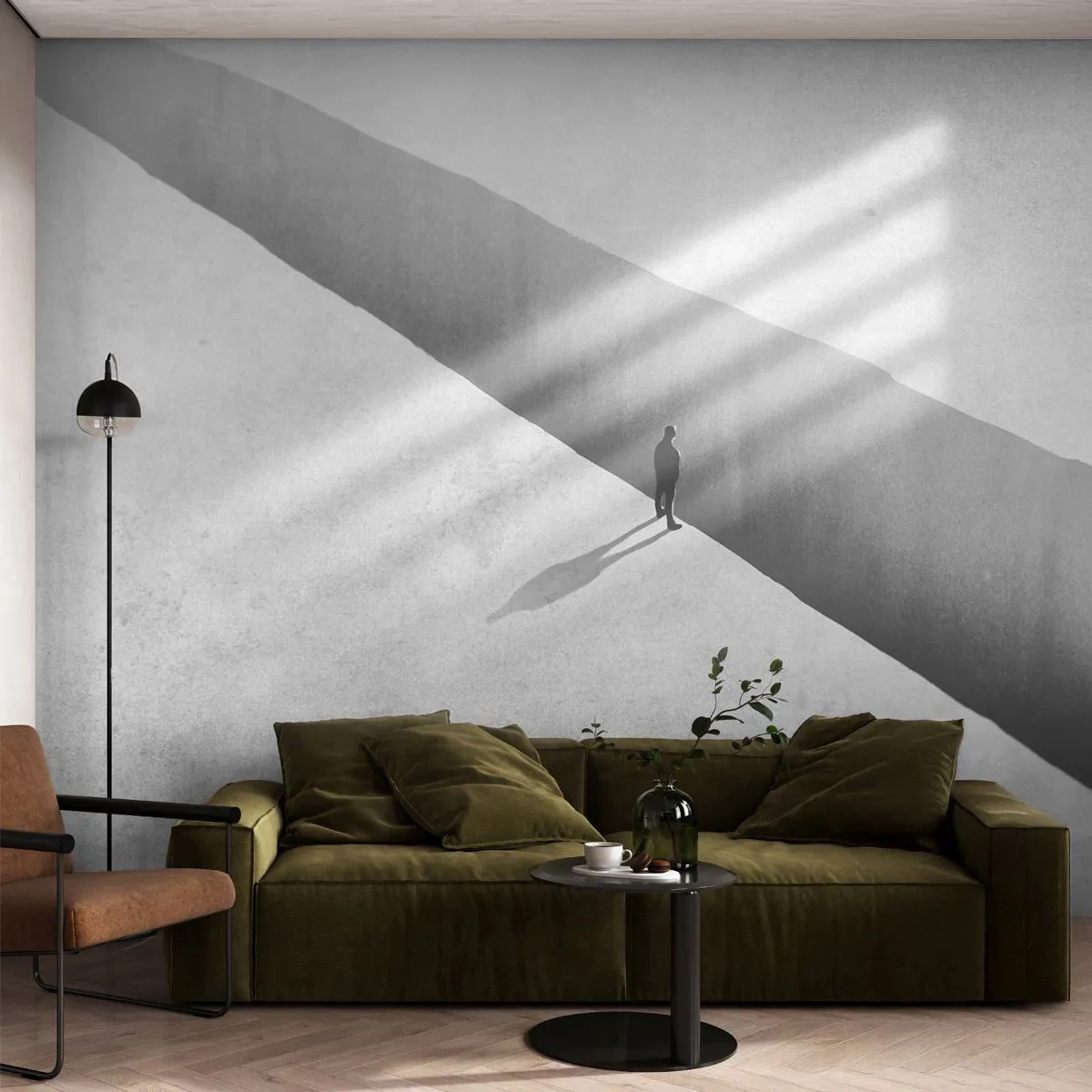 Fototapet på mått Premium Canvas - Tydligt mål - Avgrund, Minimalism, Man