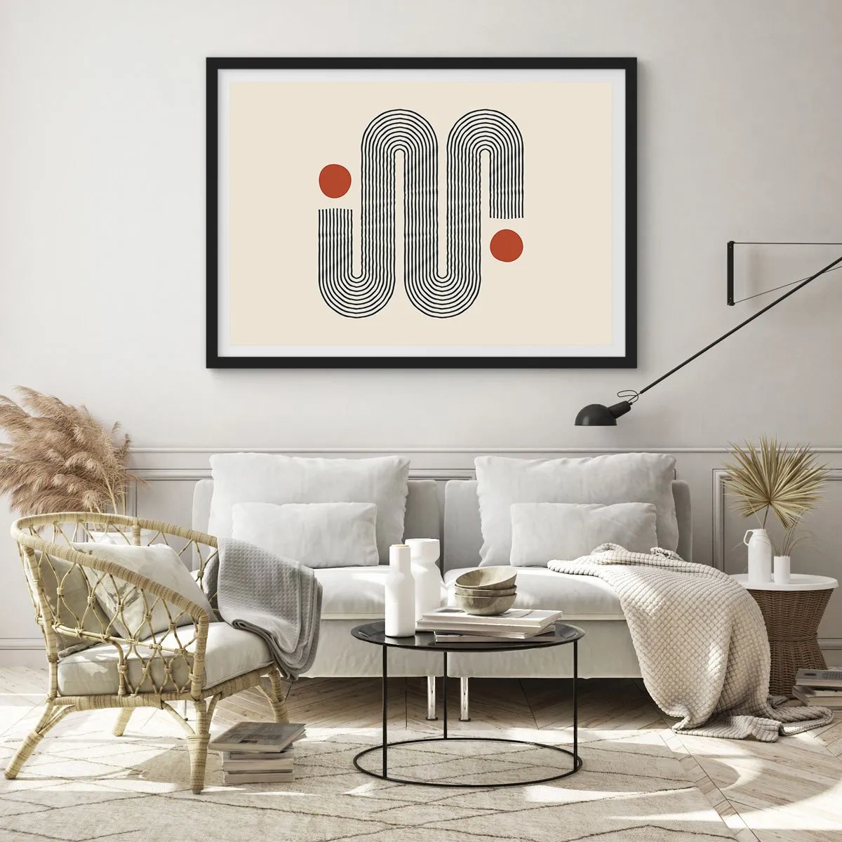 Affisch i svart ram - från början till slutet - 100x70 cm