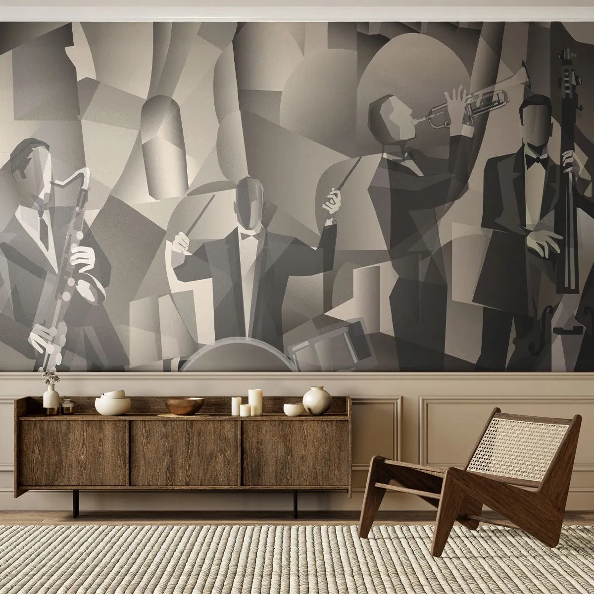 Fototapet Premium Sand - I ljudrummet - Abstraktion, Band, Jazz - 500x350 cm