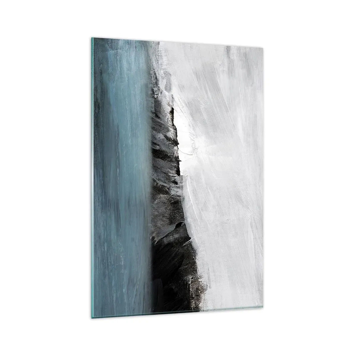 Glastavla - Bild på glas - Vatten - jord: en krock mellan elementen - 80x120 cm