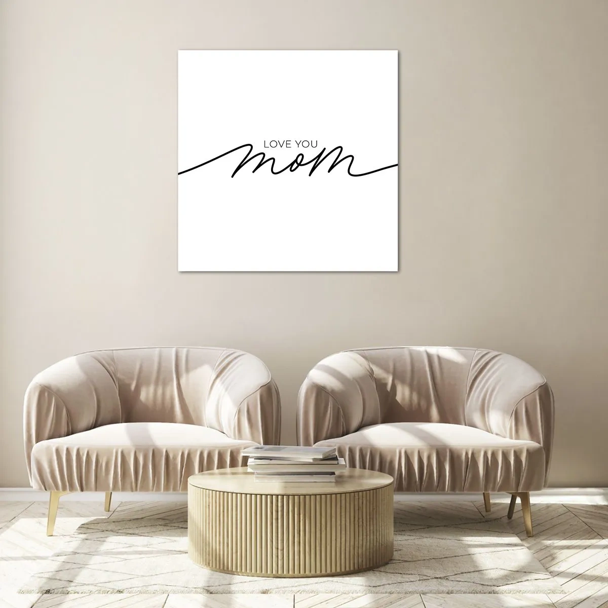 Glastavla - Bild på glas - Jag är mycket rörd - 40x40 cm