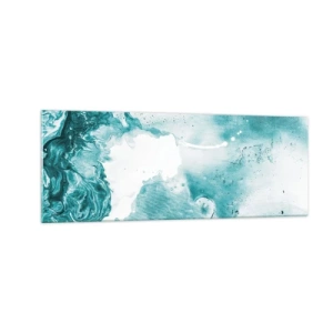 Glastavla - Bild på glas - Blåa laguner - 140x50 cm