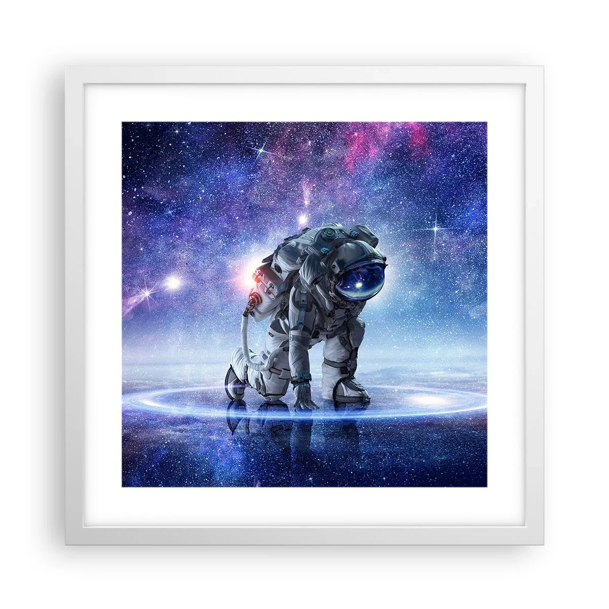 Affisch i vit ram - Stjärnig himmel över mig - 40x40 cm