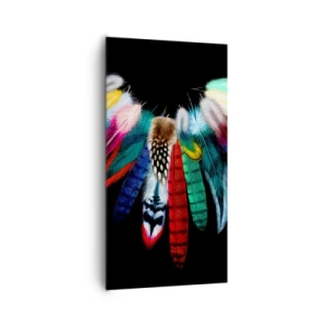 Canvastavla - Bild på duk - Indianskt halsband - 65x120 cm