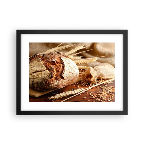 Affisch i svart ram - Aptitlig, doftande, knaprig - 40x30 cm