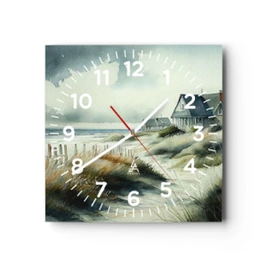 Väggklocka - Klocka på glas - Borta från liv och rörelse - 30x30 cm