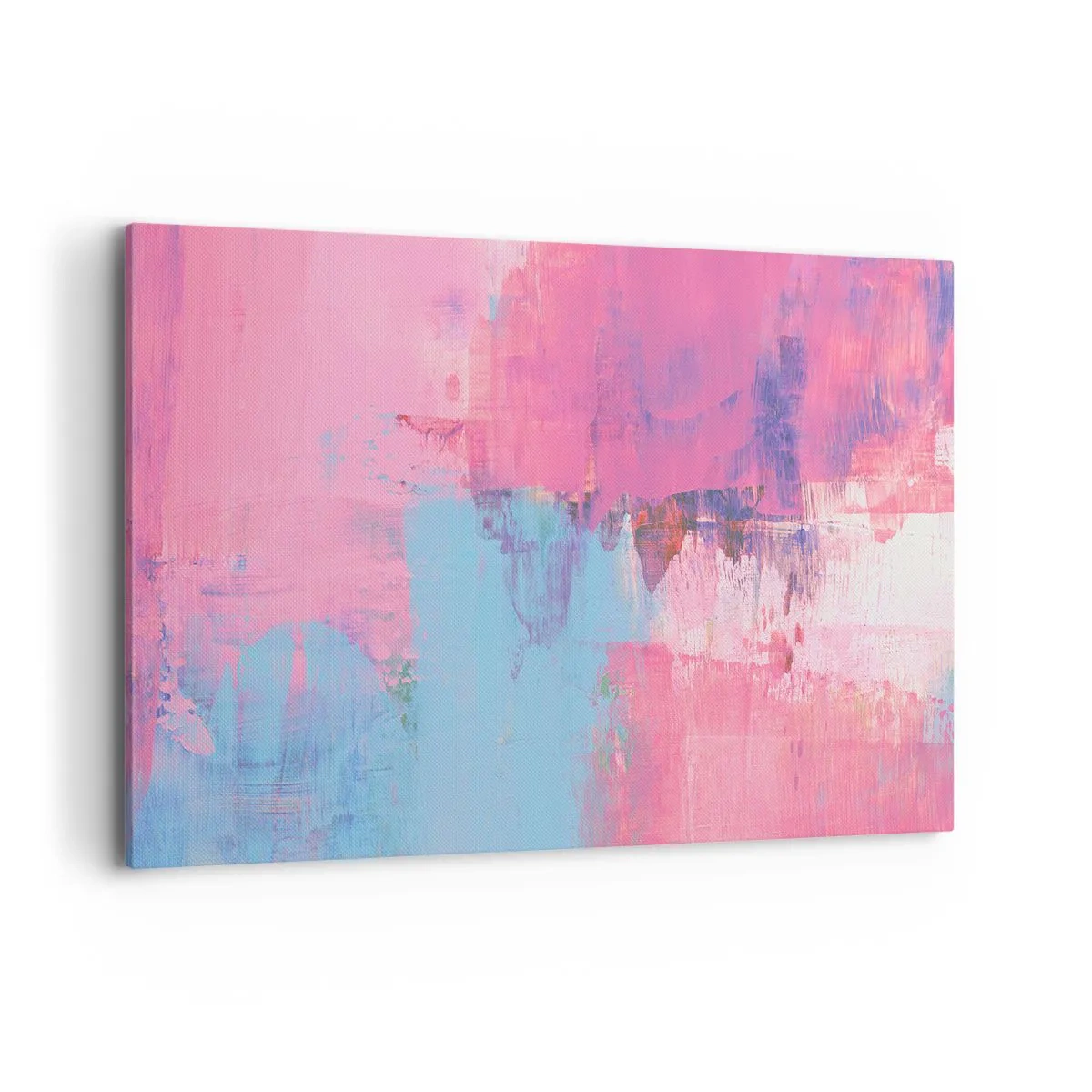Canvastavla - Bild på duk - Rosa, blått och en gnutta ljus - 120x80 cm