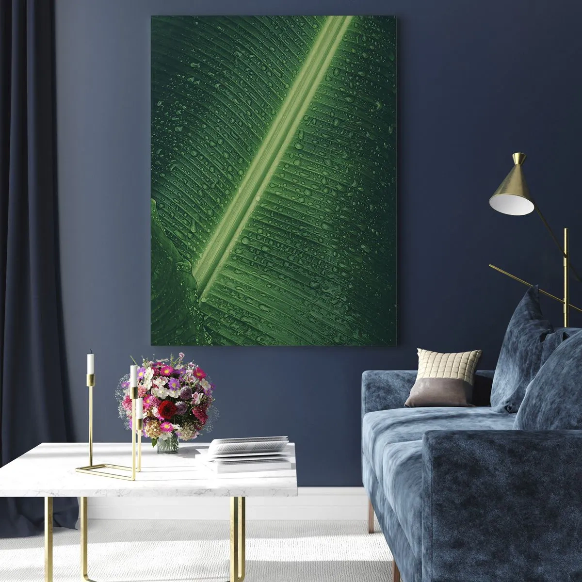 Glastavla - Bild på glas - Grönskans struktur - 50x70 cm