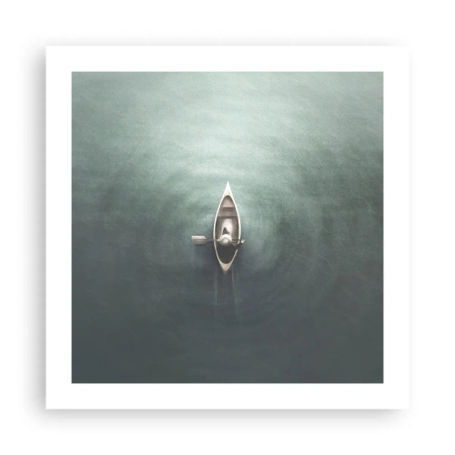 Affisch - Över en månbelyst sjö - 50x50 cm