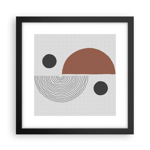 Affisch i svart ram - Hjulets perfektion - 30x30 cm