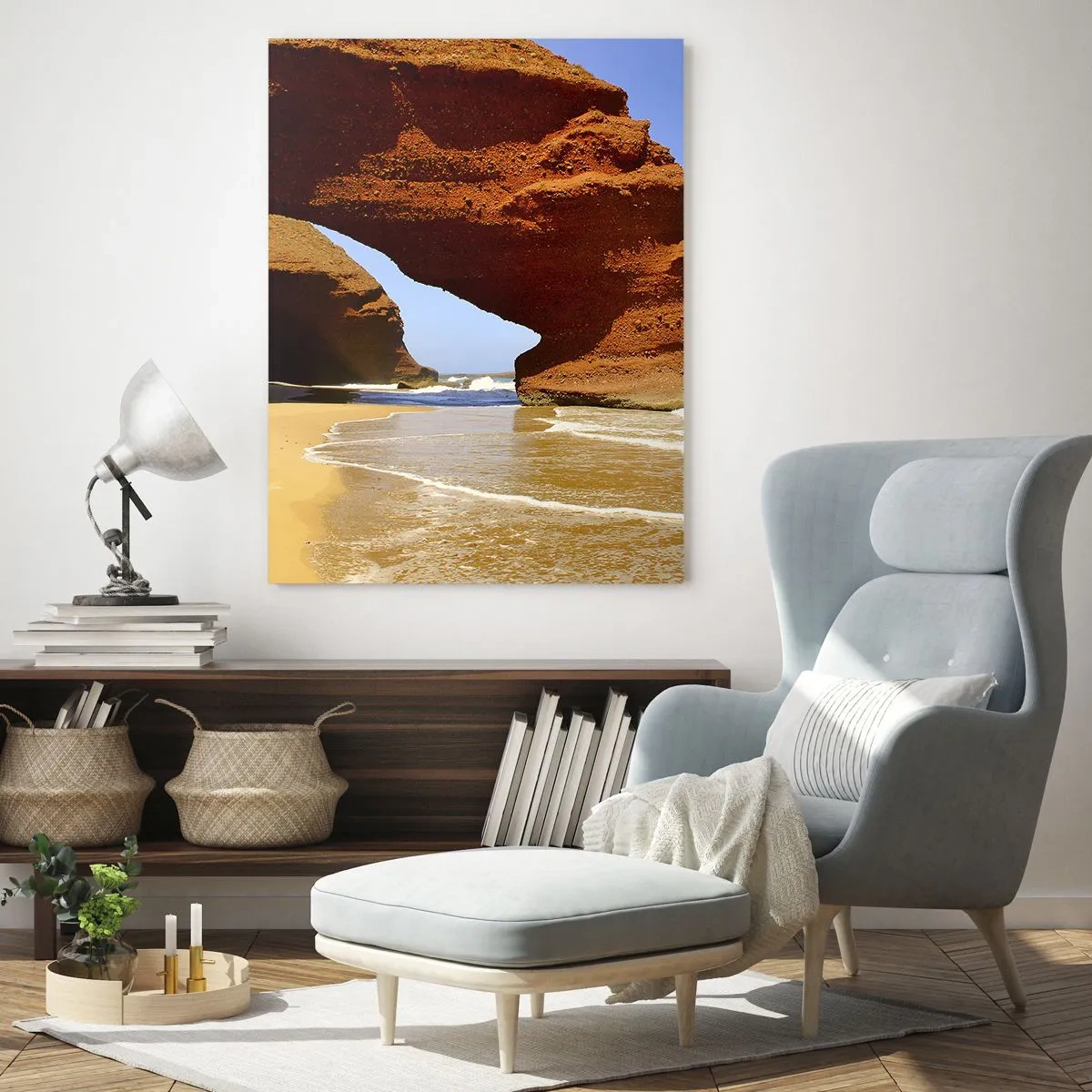 Glastavla - Bild på glas - Vatten och vind i tusentals år - 50x70 cm