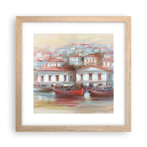 Affisch i ram av ljusek - Lycklig stad - 30x30 cm