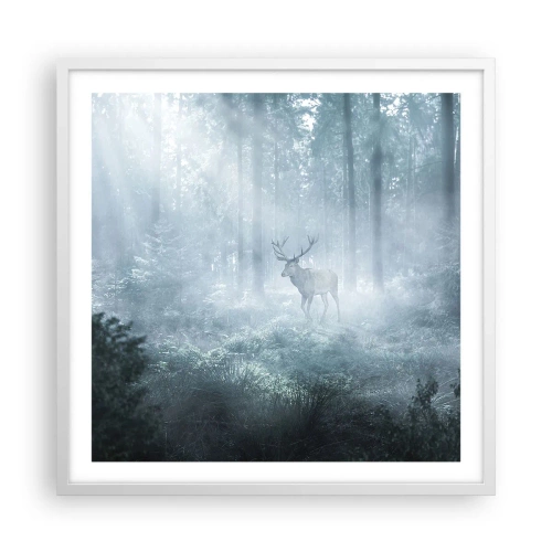 Affisch i vit ram - Morgonrond runt godset - 60x60 cm