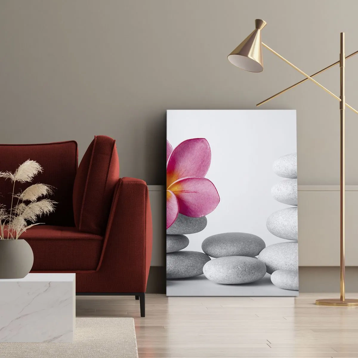 Canvastavla - Bild på duk - Sten på sten och på stenen... - 80x120 cm