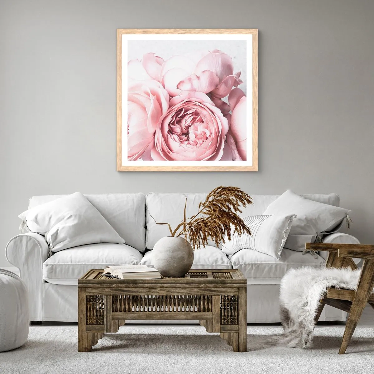 Affisch i ram av ljusek - För romantikerna - 30x30 cm