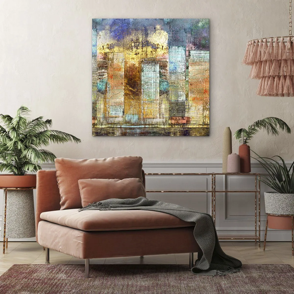 Canvastavla - Bild på duk - Solig metropol - 50x50 cm