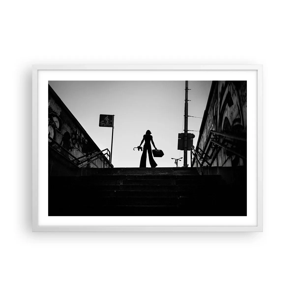 Affisch i vit ram - Stadsvandring - 70x50 cm