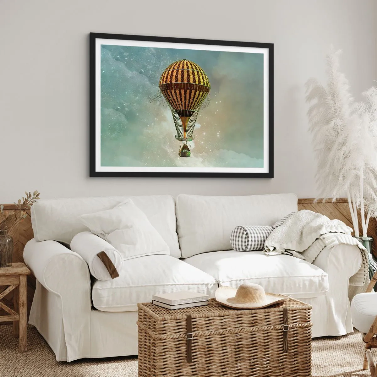 Affisch i svart ram - Banbrytande flygningar - 40x30 cm