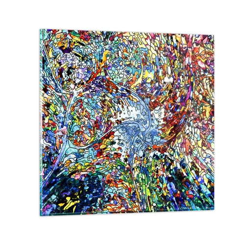 Glastavla - Bild på glas - Glasmålning - droppar - 70x70 cm