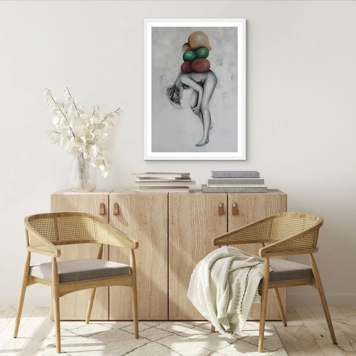 Affisch i vit ram - Livets börda - 50x70 cm