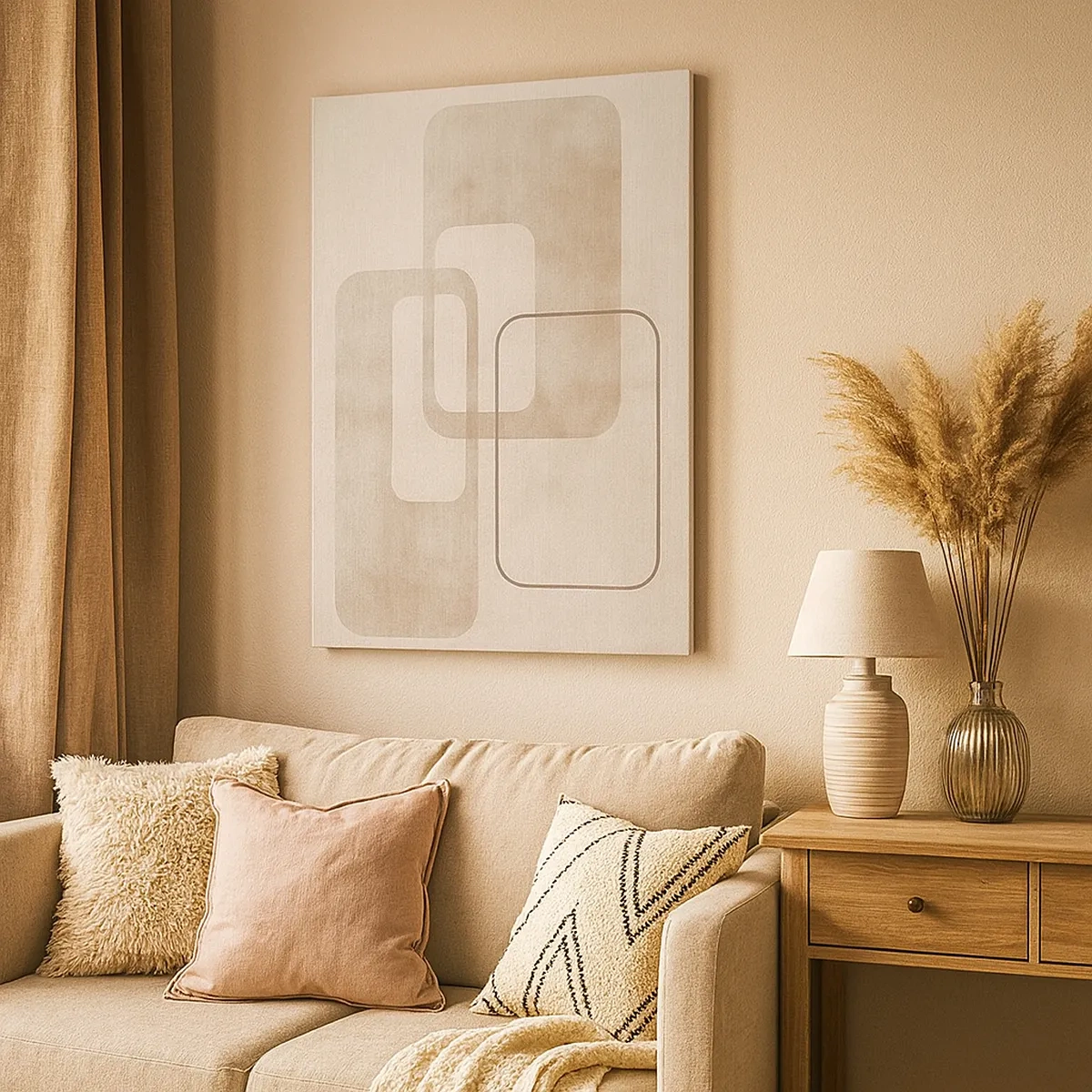 Canvastavla - Bild på duk - Geometrisk fug - 50x70 cm