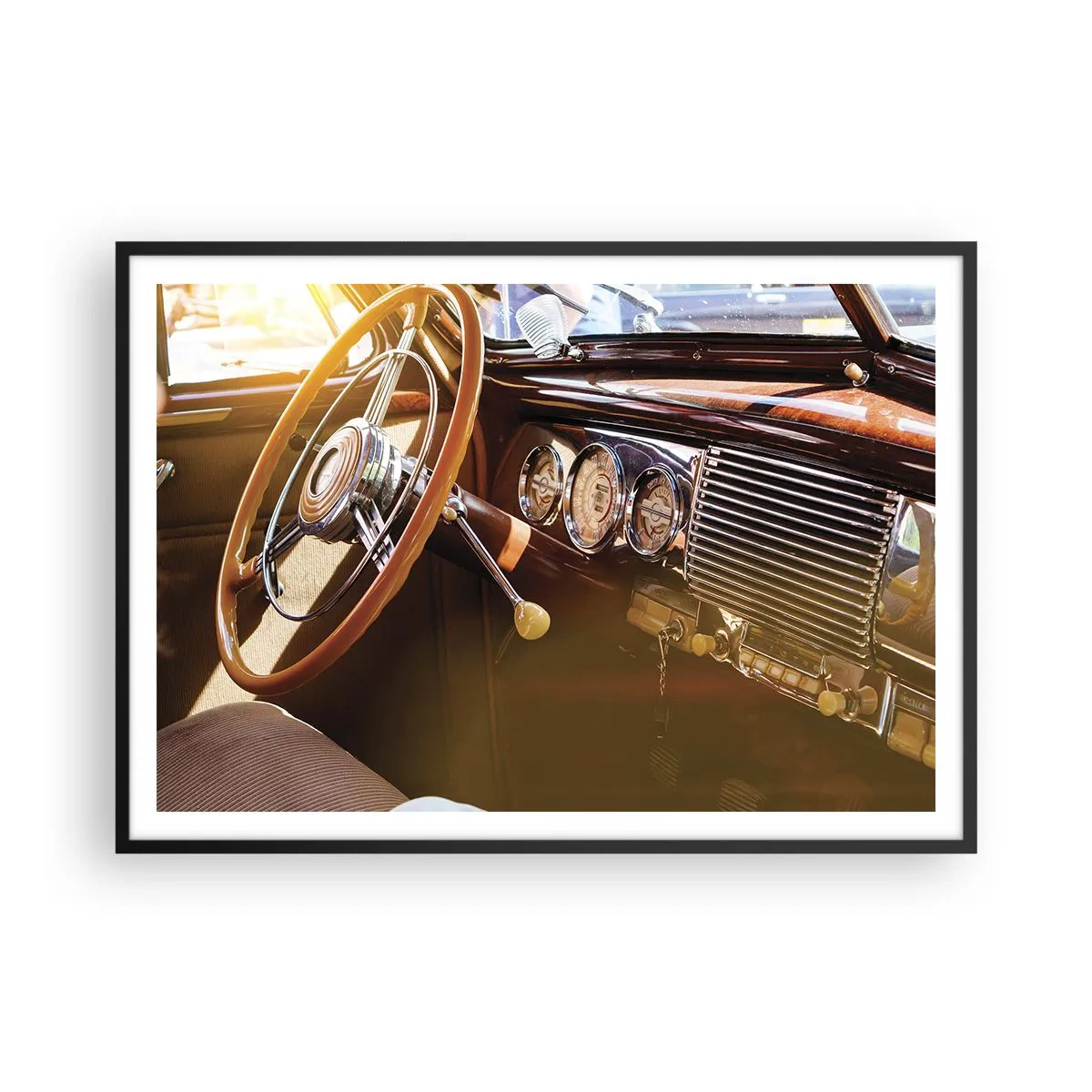 Affisch i svart ram - Smak av lyx från det förflutna - 100x70 cm