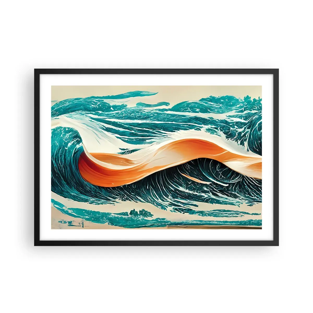 Affisch i svart ram - Surfarens dröm - 70x50 cm