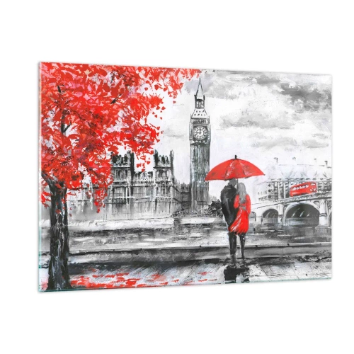 Glastavla - Bild på glas - Förälskade i London - 120x80 cm