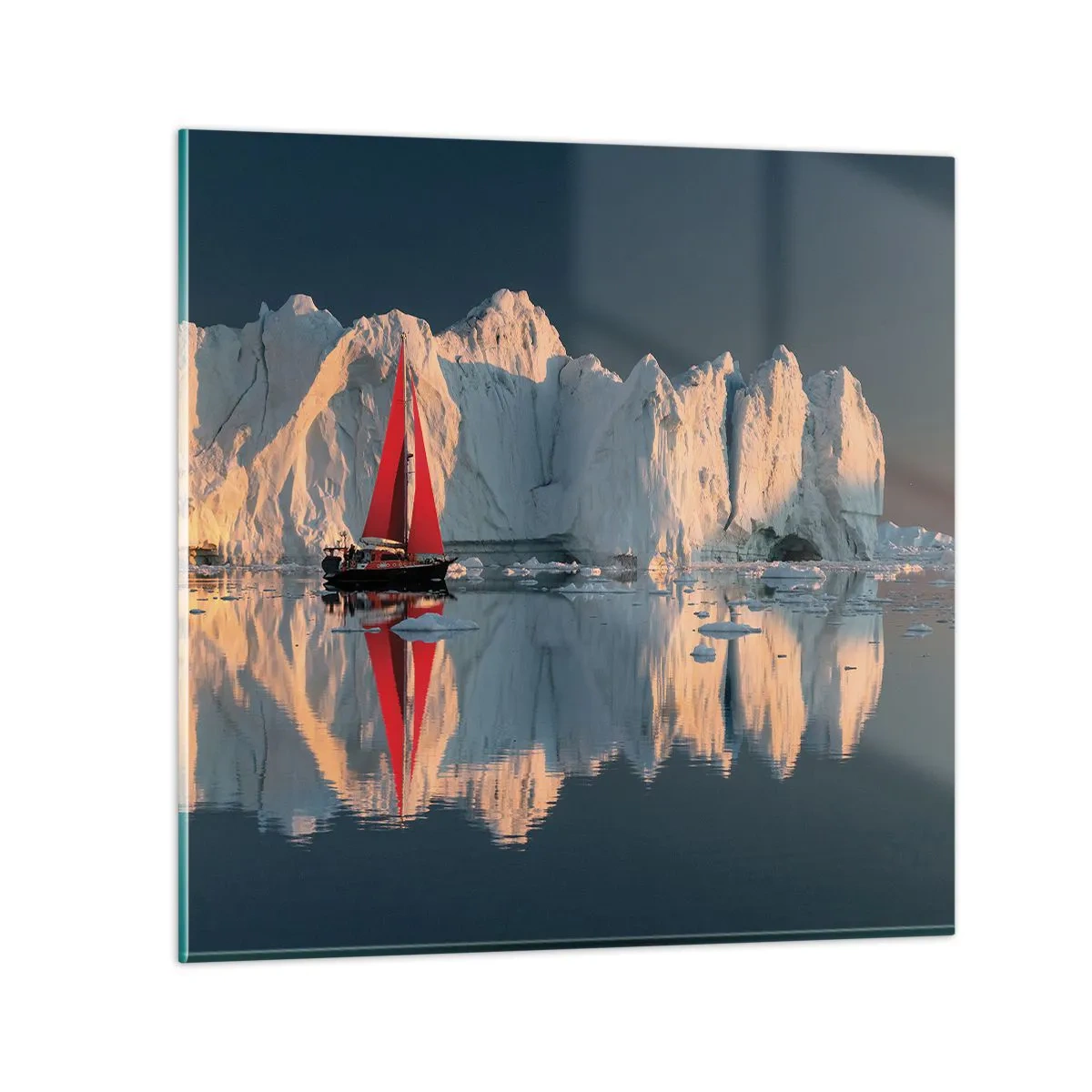 Glastavla - Bild på glas - I världens ände - 40x40 cm
