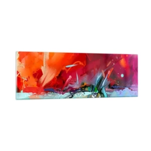 Glastavla - Bild på glas - Ljus- och färgexplosion - 90x30 cm