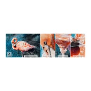 Provbit av fototapet Premium Canvas - Dekorativt till sin natur - Flamingo, Fågel, Natur - 100x30 cm