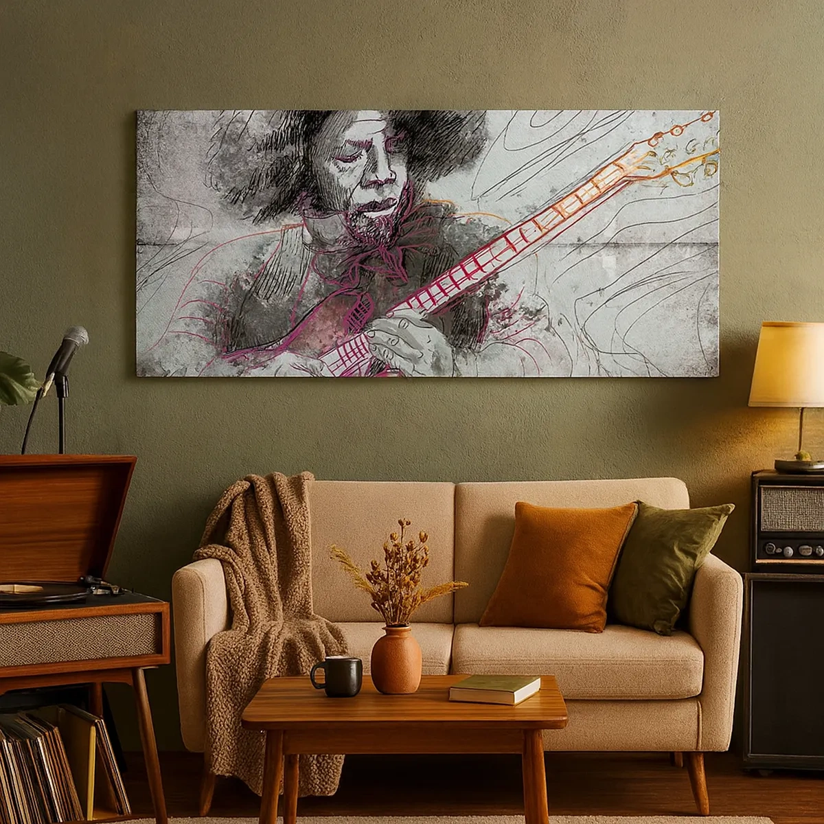 Canvastavla - Bild på duk - På musikens vågor - 30x30 cm